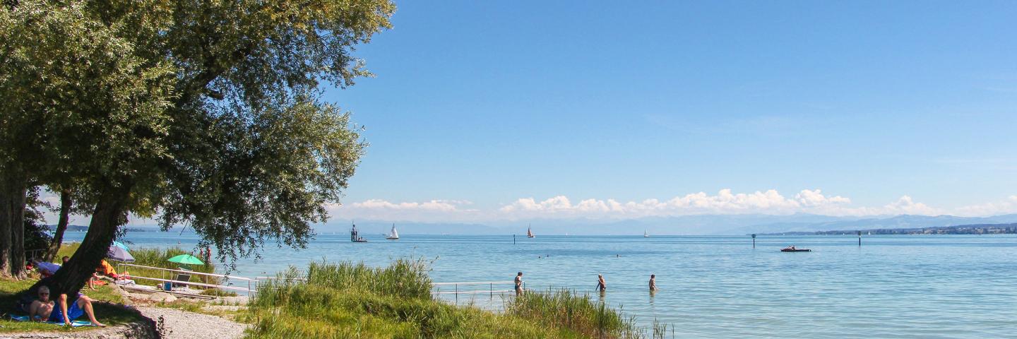 Strandbad Horn in Konstanz mit Blick auf den Obersee