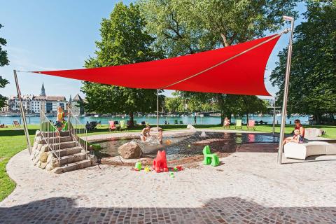 Wasserspielplatz im Rheinstrandbad Konstanz